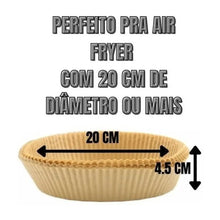 Kit 50 Unidades Forma redonda 20cm De Papel P/ Airfryer Descartável- Yins home