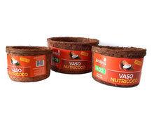 Kit de vaso de jardim ecológico de fibra de coco de 3 tamanhos para samambaias violetas de orquídea